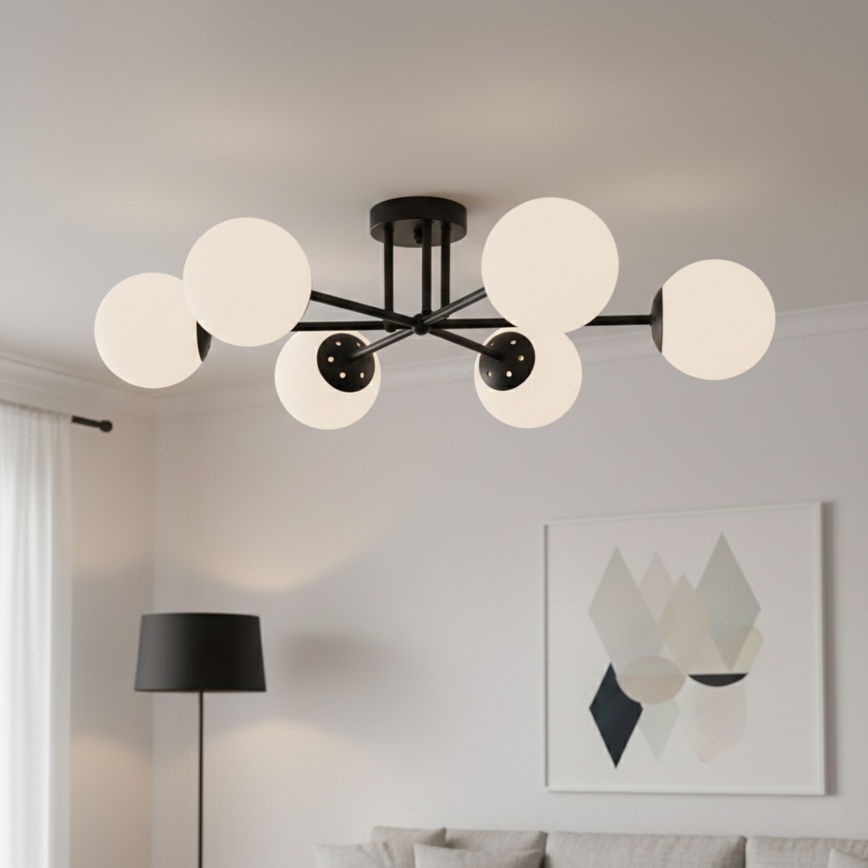 Brilagi - Prisadené stropné svietidlo MALIVA 6xE14/15W/230V čierna/biela