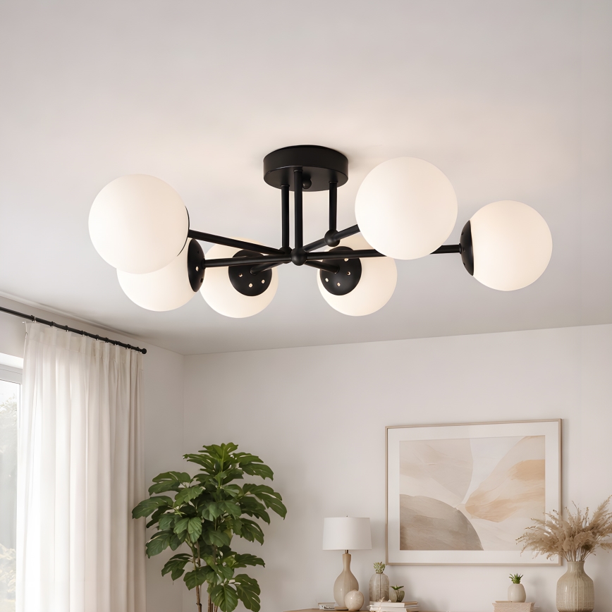 Brilagi - Prisadené stropné svietidlo MALIVA 6xE14/15W/230V čierna/biela