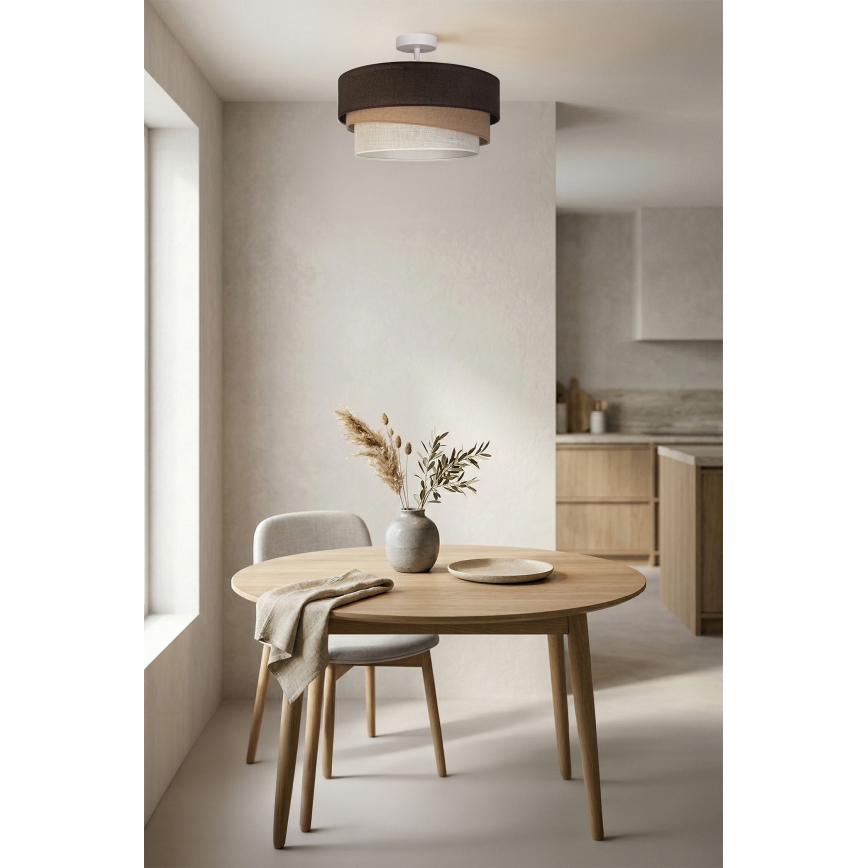 Brilagi - Prisadené stropné svietidlo TRIO 1xE27/60W/230V priemer 40 cm hnedá/béžová/biela
