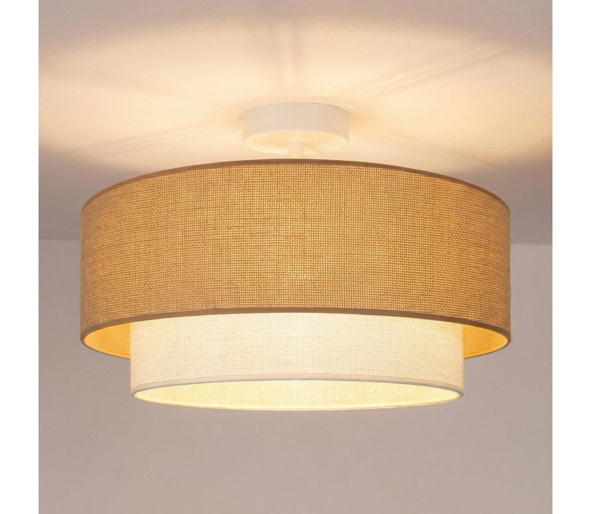 Brilagi - Prisadený LED luster BOHO ECO 1xE27/10W/230V pr. 40 cm béžová/krémová 8590828052449