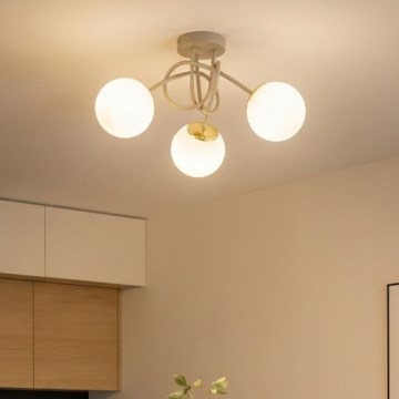 Brilagi - Prisadený luster 3xE27/60W/230V béžová/zlatá