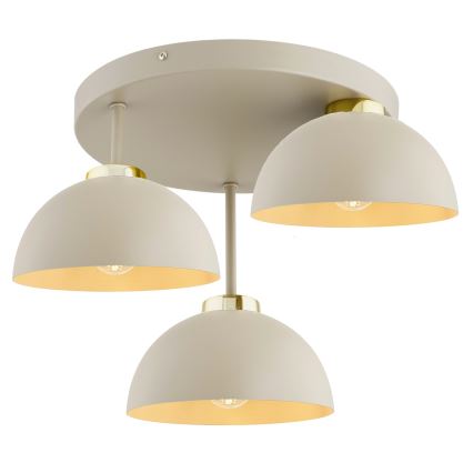 Brilagi - Prisadený luster 3xE27/60W/230V béžová/zlatá