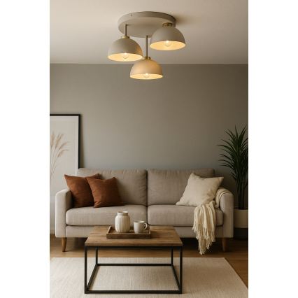 Brilagi - Prisadený luster 3xE27/60W/230V béžová/zlatá