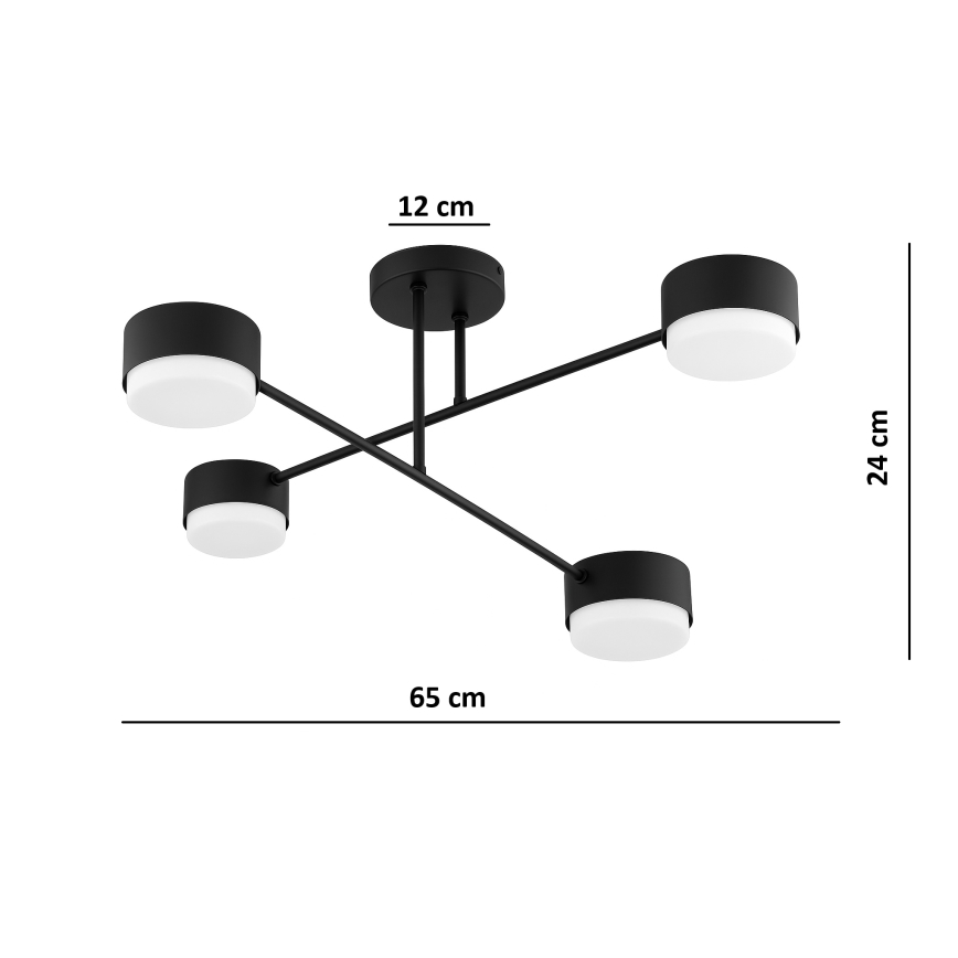 Brilagi - Prisadený luster 4xGX53/12W/230V čierny