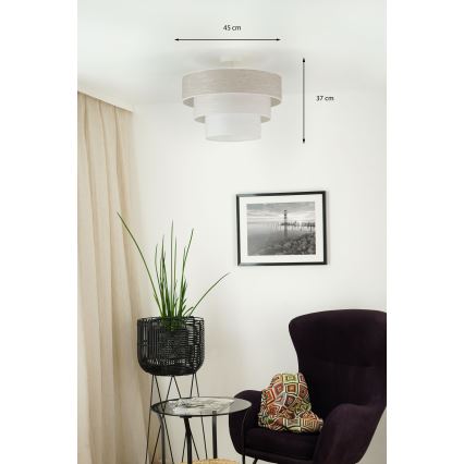 Brilagi - Prisadený luster ALASKA LUNETA 1xE27/15W/230V pr. 45 cm šedá/krémová