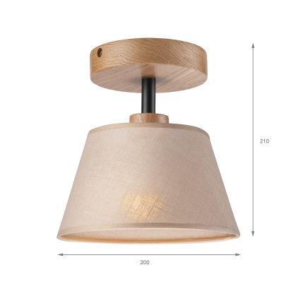 Brilagi - Prisadený luster ANTHONY 1xE14/60W/230V dub/béžová