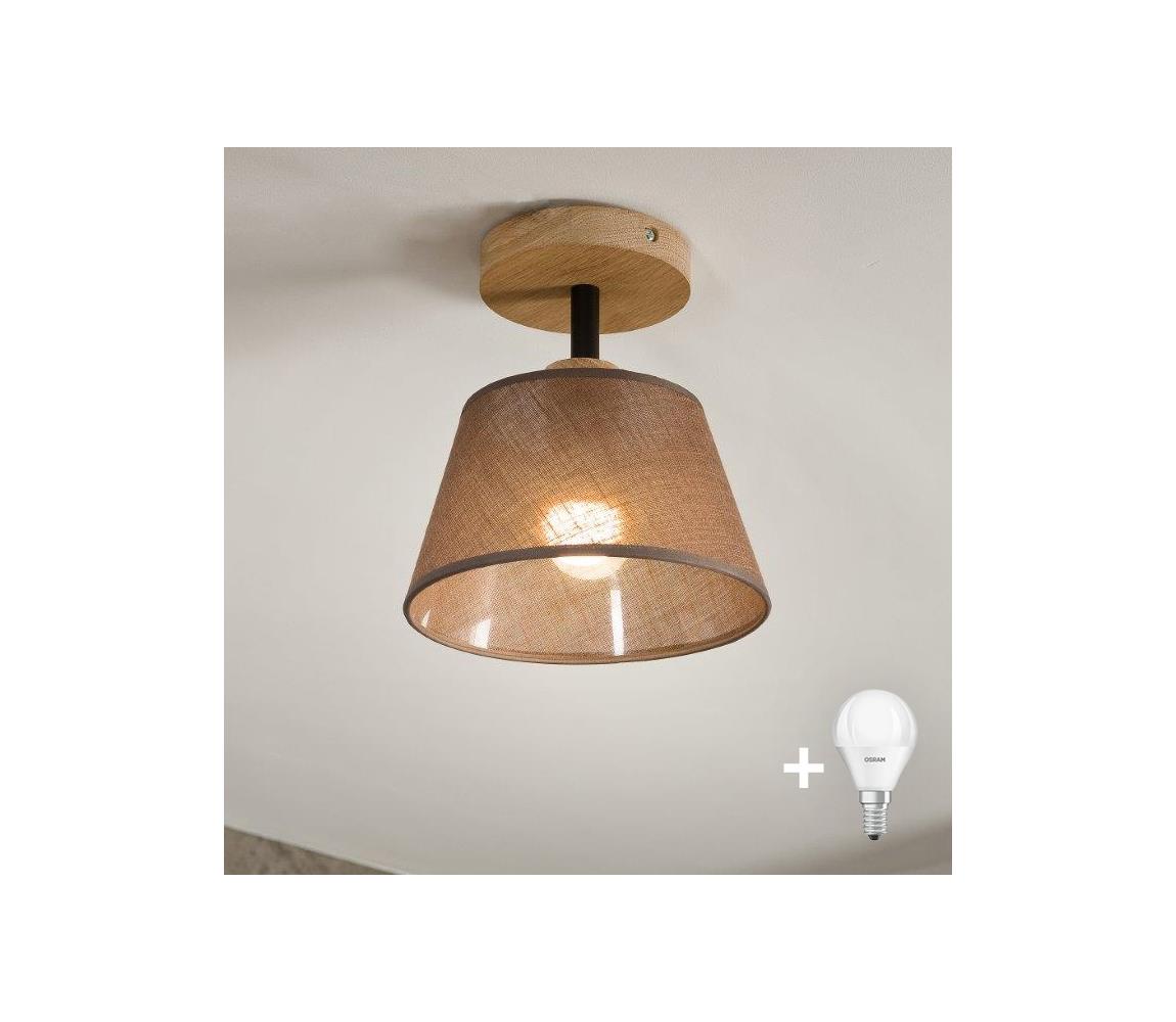 Brilagi Brilagi - Prisadený luster ANTHONY 1xE14/60W/230V dub/hnedá