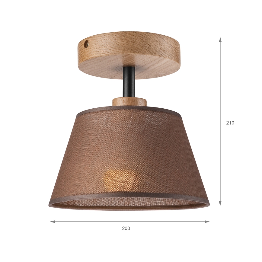 Brilagi - Prisadený luster ANTHONY 1xE14/60W/230V dub/hnedá