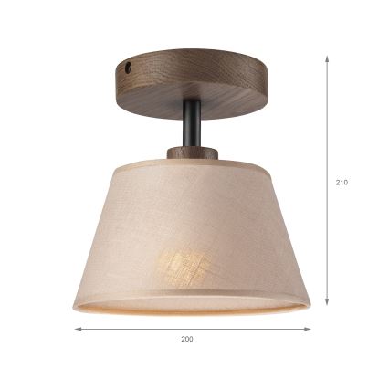 Brilagi - Prisadený luster ANTHONY 1xE14/60W/230V dub orech/béžová