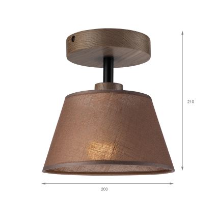 Brilagi - Prisadený luster ANTHONY 1xE14/60W/230V dub orech/hnedá