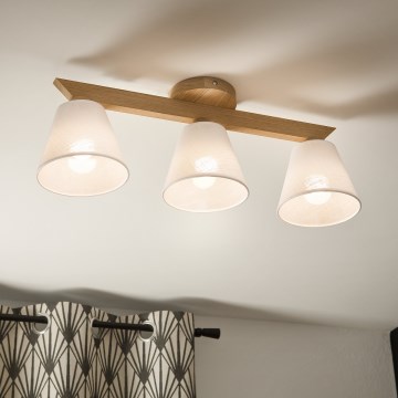 Brilagi - Prisadený luster ANTHONY 3xE14/40W/230V dub/biela