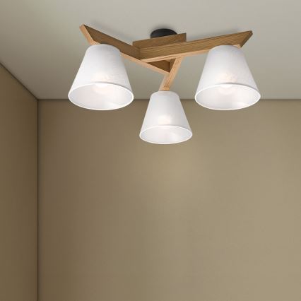 Brilagi - Prisadený luster ANTHONY 3xE14/40W/230V dub/biela