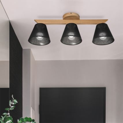 Brilagi - Prisadený luster ANTHONY 3xE14/40W/230V dub/čierna