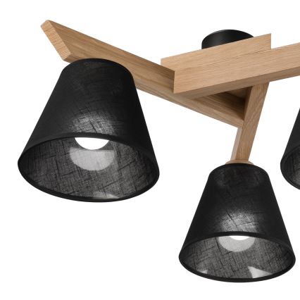 Brilagi - Prisadený luster ANTHONY 3xE14/40W/230V dub/čierna