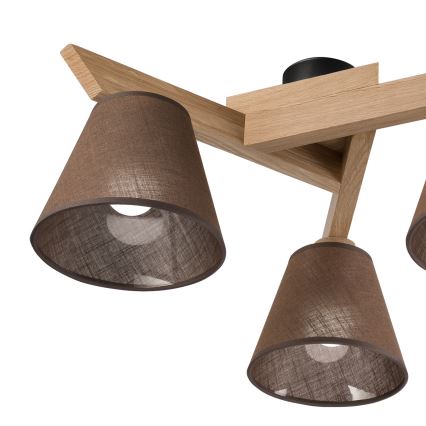 Brilagi - Prisadený luster ANTHONY 3xE14/40W/230V dub/hnedá