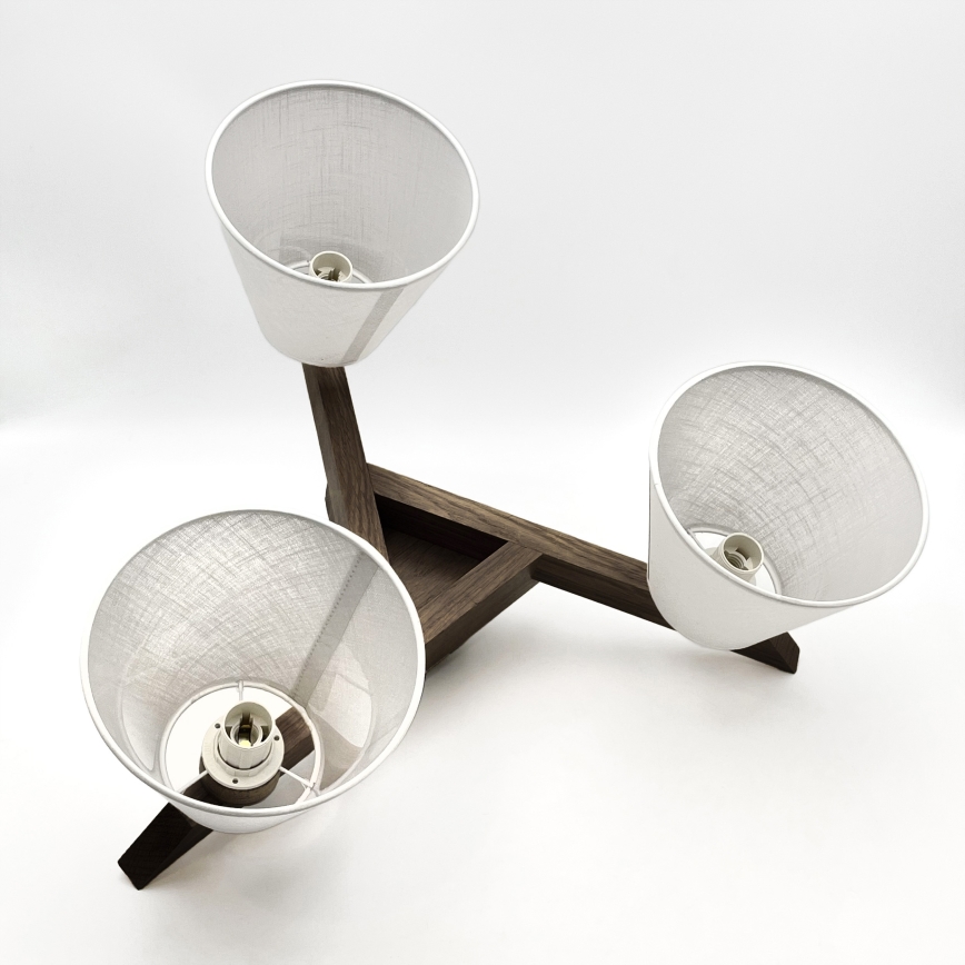 Brilagi - Prisadený luster ANTHONY 3xE14/40W/230V dub orech/biela