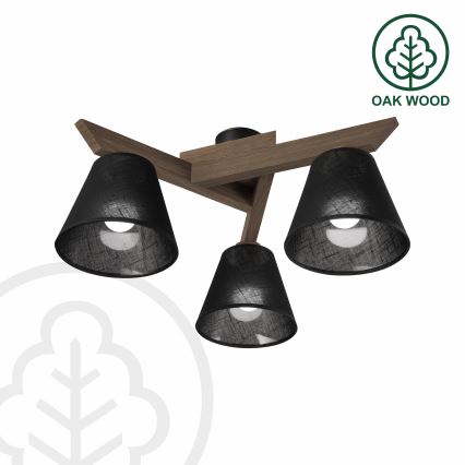 Brilagi - Prisadený luster ANTHONY 3xE14/40W/230V dub orech/čierna