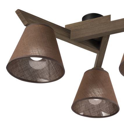 Brilagi - Prisadený luster ANTHONY 3xE14/40W/230V dub orech/hnedá