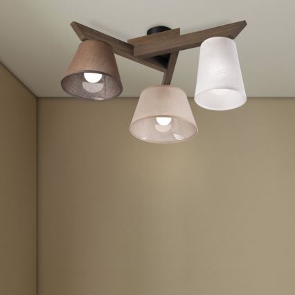 Brilagi - Prisadený luster ANTHONY 3xE14/40W/230V dub orech