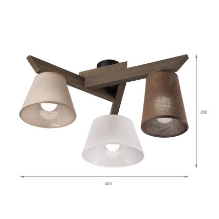 Brilagi - Prisadený luster ANTHONY 3xE14/40W/230V dub orech