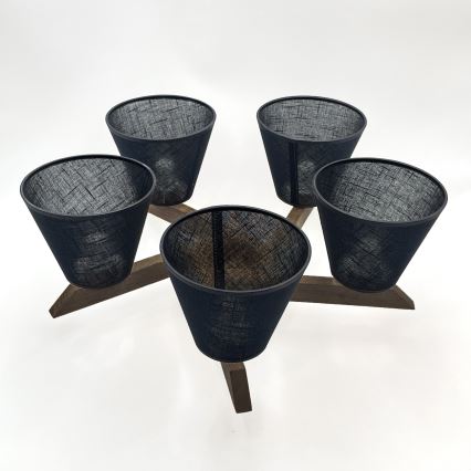Brilagi - Prisadený luster ANTHONY 5xE14/40W/230V dub orech/čierna