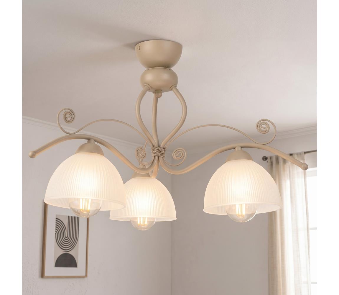 Brilagi - Prisadený luster ANTICO MODERN 3xE27/60W/230V béžová 8590828037934