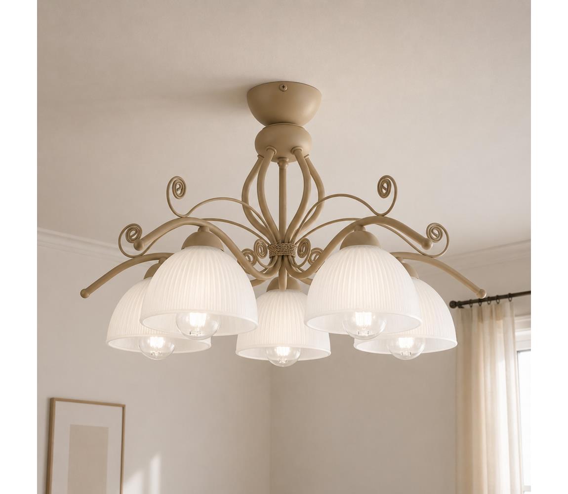 Brilagi - Prisadený luster ANTICO MODERN 5xE27/60W/230V béžová 8590828037941