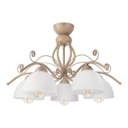 Brilagi - Prisadený luster ANTICO MODERN 5xE27/60W/230V béžová