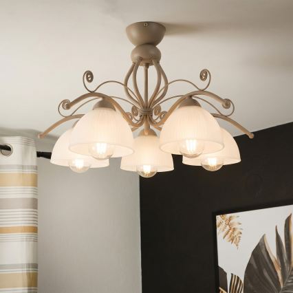 Brilagi - Prisadený luster ANTICO MODERN 5xE27/60W/230V béžová