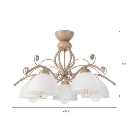 Brilagi - Prisadený luster ANTICO MODERN 5xE27/60W/230V béžová