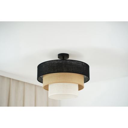 Brilagi - Prisadený luster ASPEN LUNETA 1xE27/15W/230V pr. 45 cm čierna/béžová/krémová
