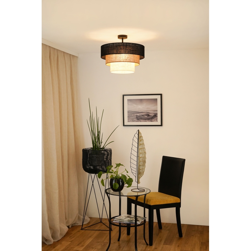 Brilagi - Prisadený luster ASPEN LUNETA 1xE27/15W/230V pr. 45 cm čierna/béžová/krémová