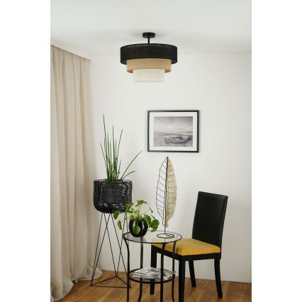 Brilagi - Prisadený luster ASPEN LUNETA 1xE27/15W/230V pr. 45 cm čierna/béžová/krémová