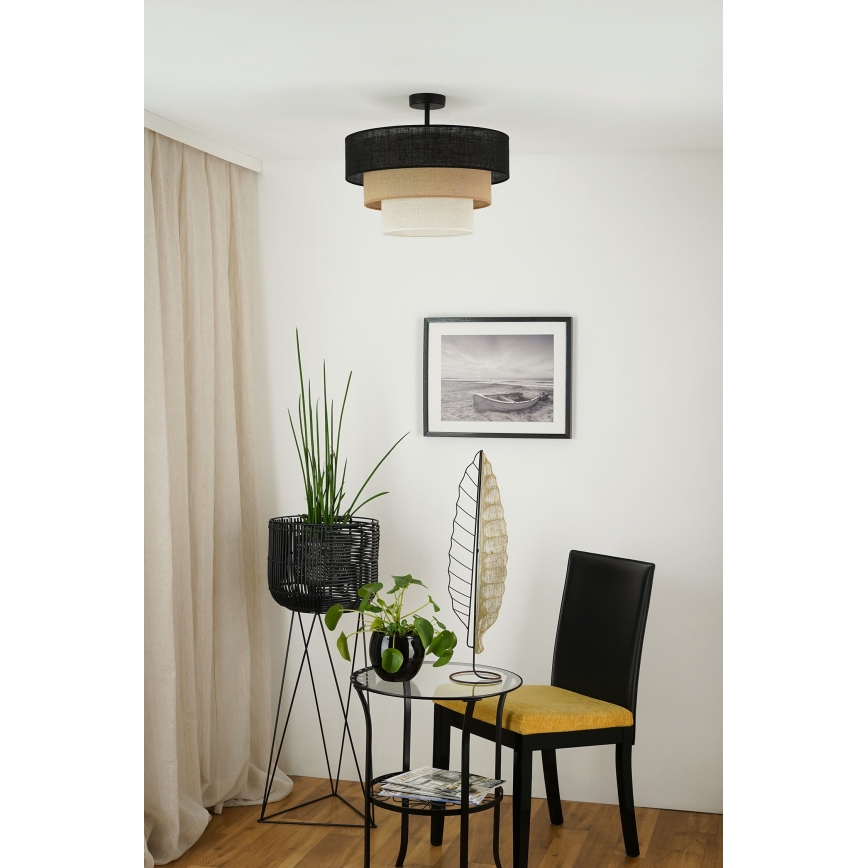 Brilagi - Prisadený luster ASPEN LUNETA 1xE27/15W/230V pr. 45 cm čierna/béžová/krémová