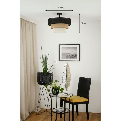 Brilagi - Prisadený luster ASPEN LUNETA 1xE27/15W/230V pr. 45 cm čierna/béžová/krémová