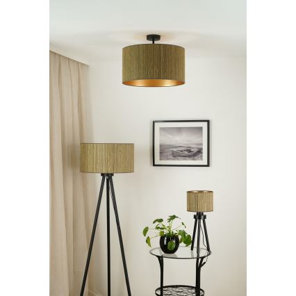 Brilagi - Prisadený luster BOSTON ROLLER 1xE27/15W/230V pr. 45 cm slama hnedá/zlatá