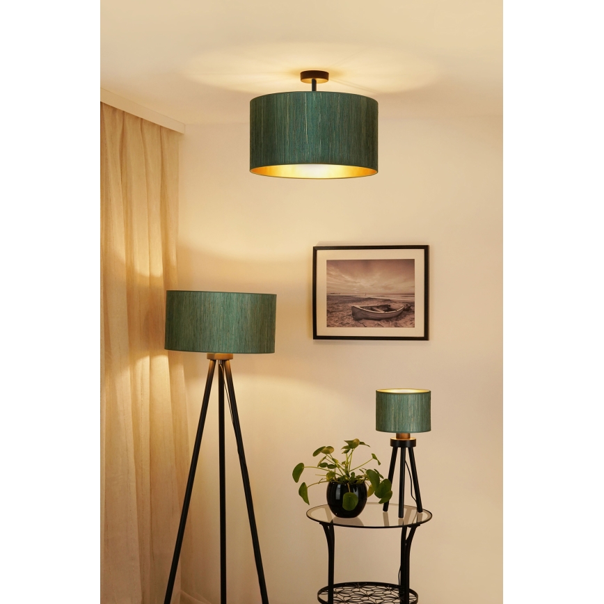 Brilagi - Prisadený luster BOSTON ROLLER 1xE27/15W/230V pr. 45 cm slama zelená/zlatá