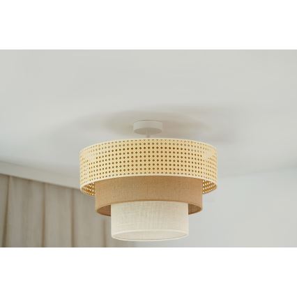 Brilagi -Prisadený luster CEDAR LUNETA 1xE27/15W/230V pr. 45 ratan/hnedá/krémová