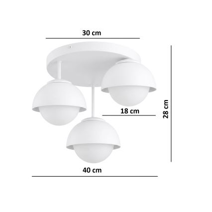 BRILAGI - Prisadený luster COSMO 3xE27/60W/230V biely/zlatý