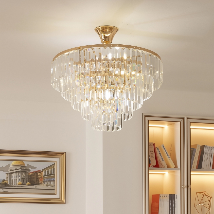 Brilagi - Prisadený luster CRYSTAL 5xE14/40W/230V zlatá