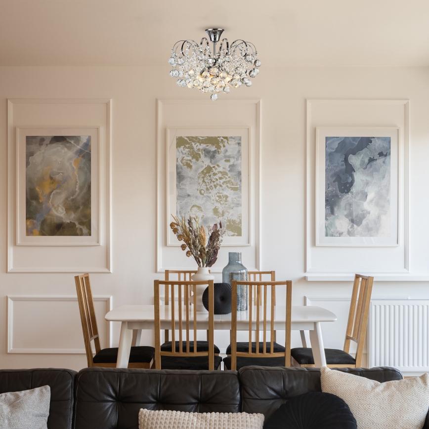 Brilagi - Prisadený luster CRYSTAL 6xE14/60W/230V lesklý chróm