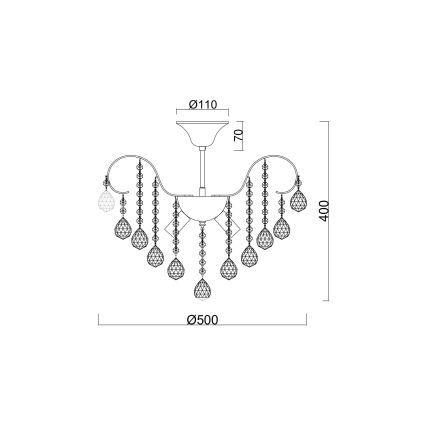 Brilagi - Prisadený luster CRYSTAL 6xE14/60W/230V lesklý chróm