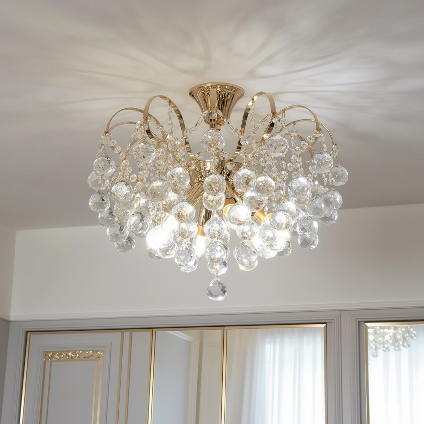 Brilagi - Prisadený luster CRYSTAL 6xE14/60W/230V zlatá