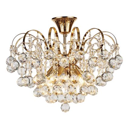 Brilagi - Prisadený luster CRYSTAL 6xE14/60W/230V zlatá
