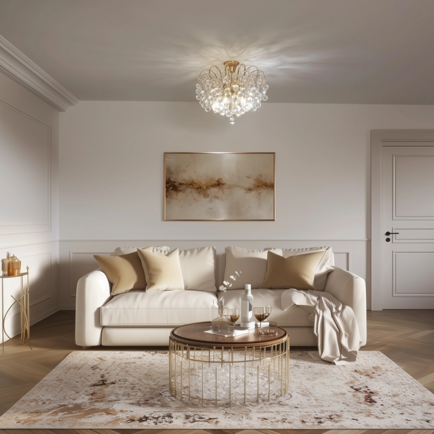 Brilagi - Prisadený luster CRYSTAL 6xE14/60W/230V zlatá