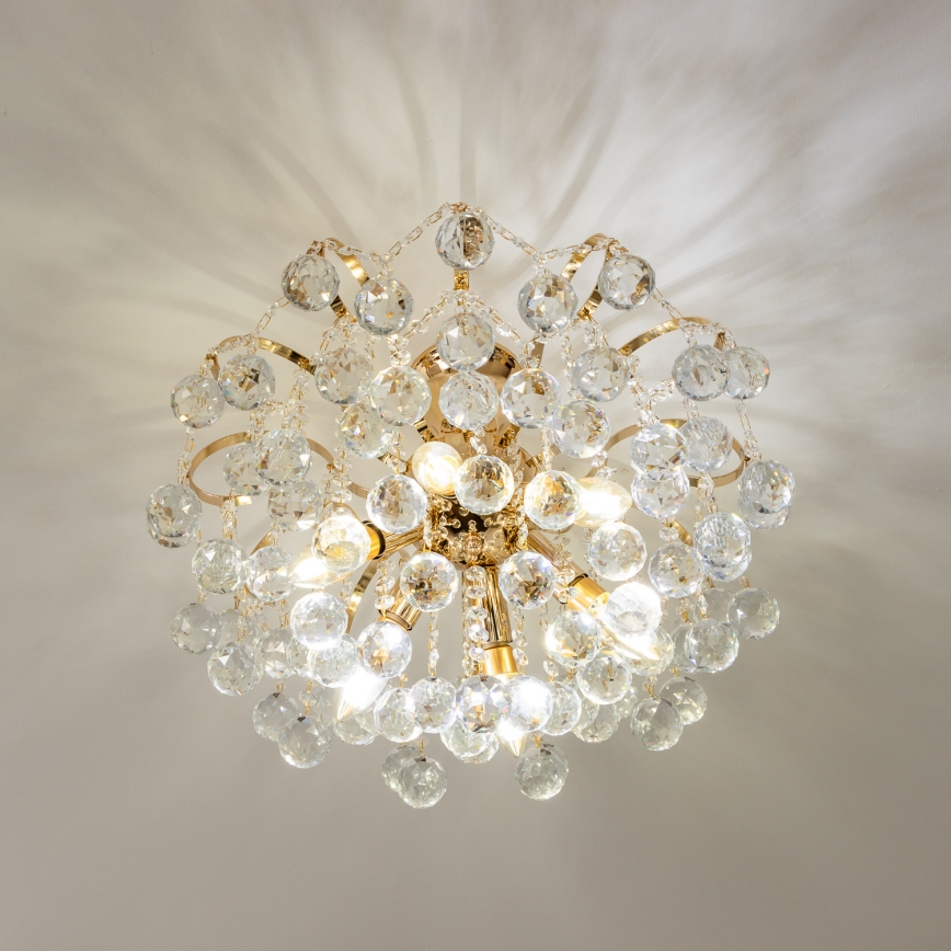 Brilagi - Prisadený luster CRYSTAL 6xE14/60W/230V zlatá