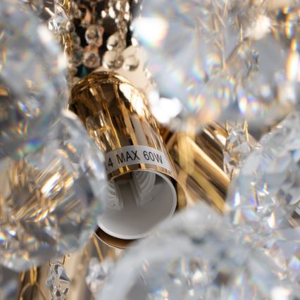 Brilagi - Prisadený luster CRYSTAL 6xE14/60W/230V zlatá