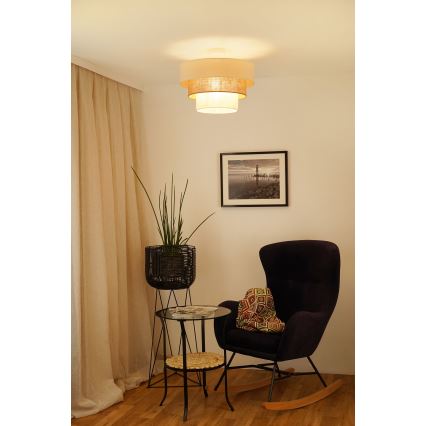 Brilagi - Prisadený luster DENVER LUNETA 1xE27/15W/230V pr. 45 cm béžová/hnedá/krémová
