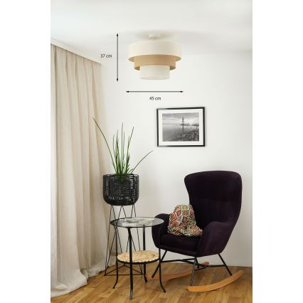 Brilagi - Prisadený luster DENVER LUNETA 1xE27/15W/230V pr. 45 cm béžová/hnedá/krémová