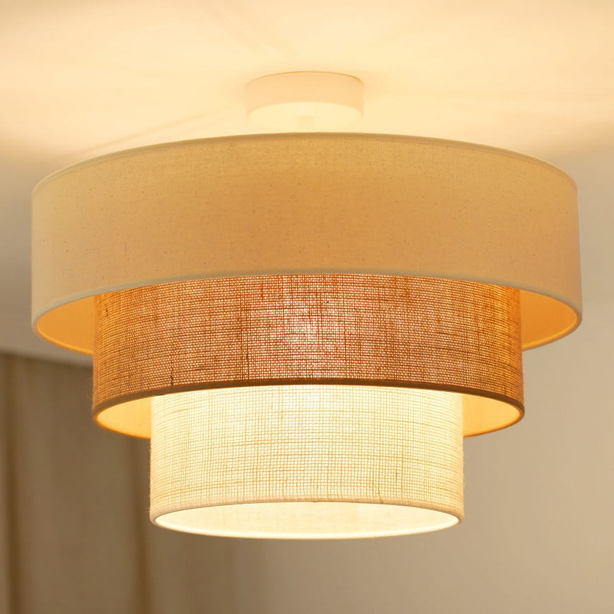 Brilagi - Prisadený luster DENVER LUNETA 1xE27/15W/230V pr. 45 cm béžová/hnedá/krémová